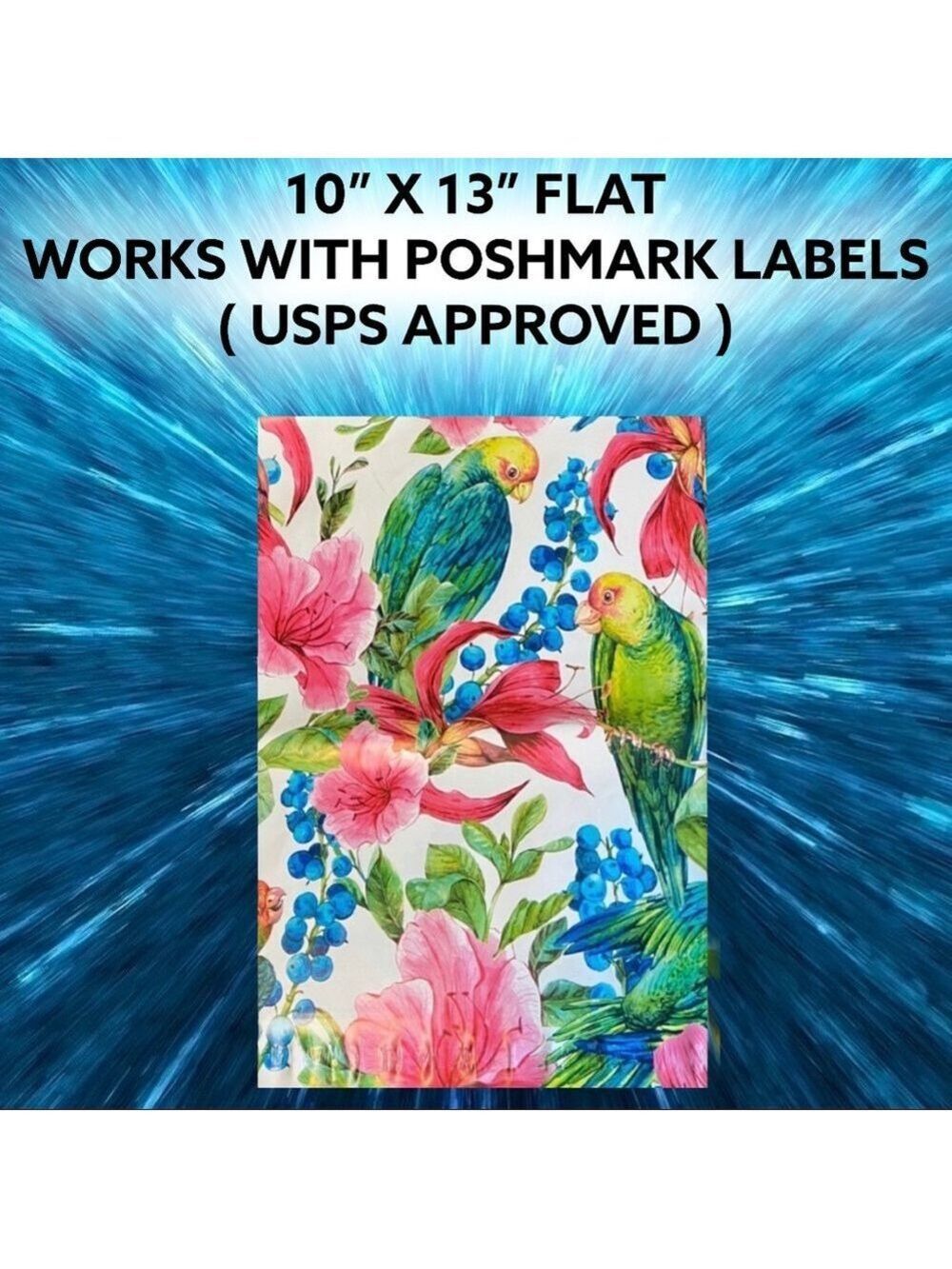 25 10X13 Poly Mailers Tropical Parrot Bird PRICE IS FIRM - Picture 12 of 15
